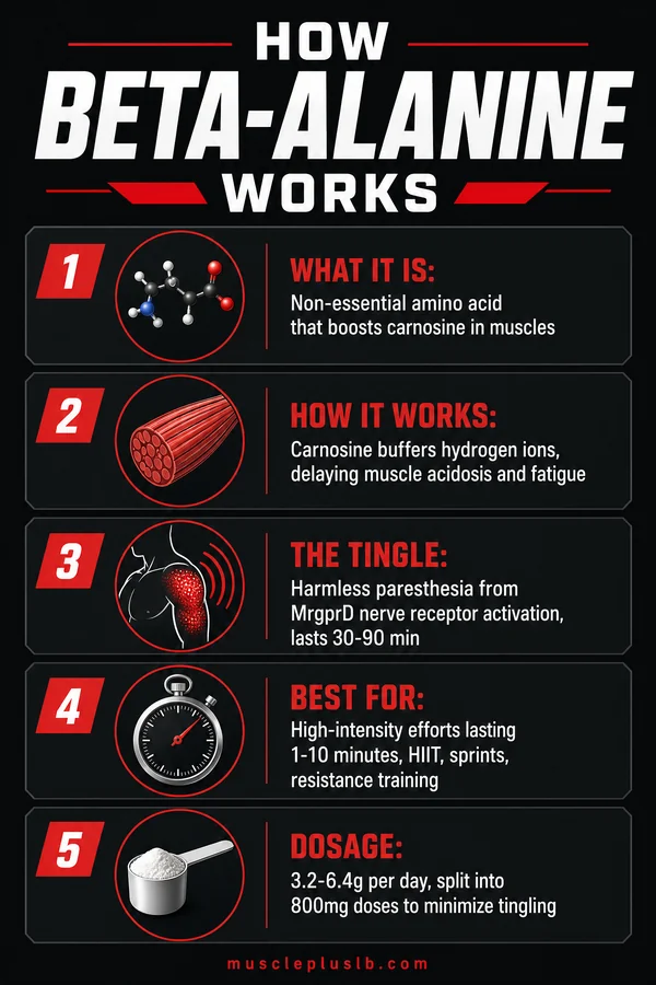 Beta alanine benefits, dosage and tingling explained